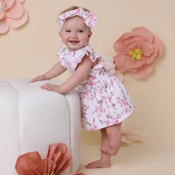 Cherry Blossom Short Sleeve Organic Dress