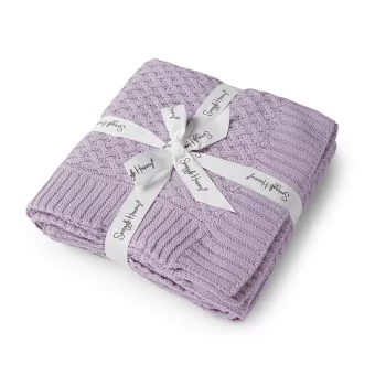 Lavender Diamond Knit Organic Baby Blanket