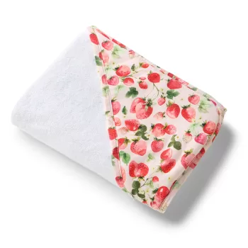Strawberry Organic Hooded Baby Towel