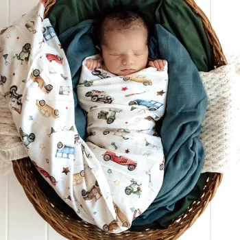 Vintage Cars Organic Muslin Wrap